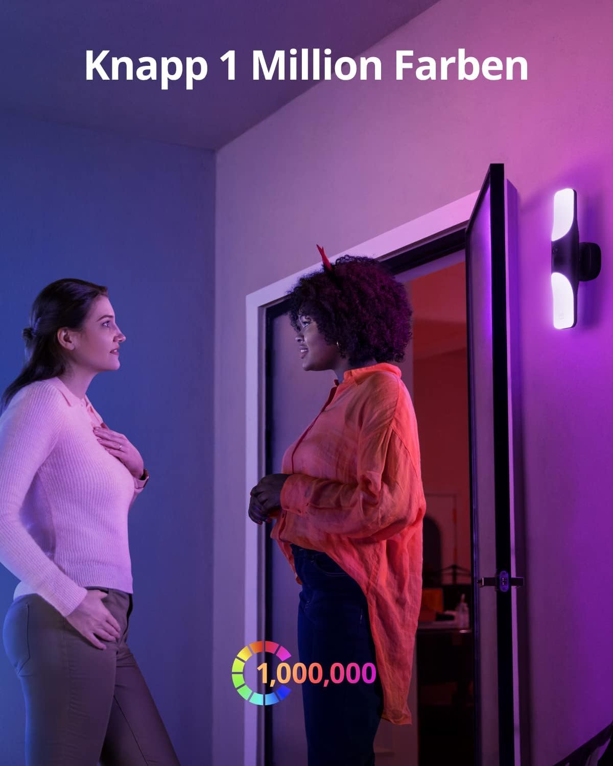 eufy Security Wall Light Cam S100, Außenleuchte mit Kamera, 2K Überwachung, 1200 Lumen, Farbige Nachtsicht, KI Erkennung, IP65