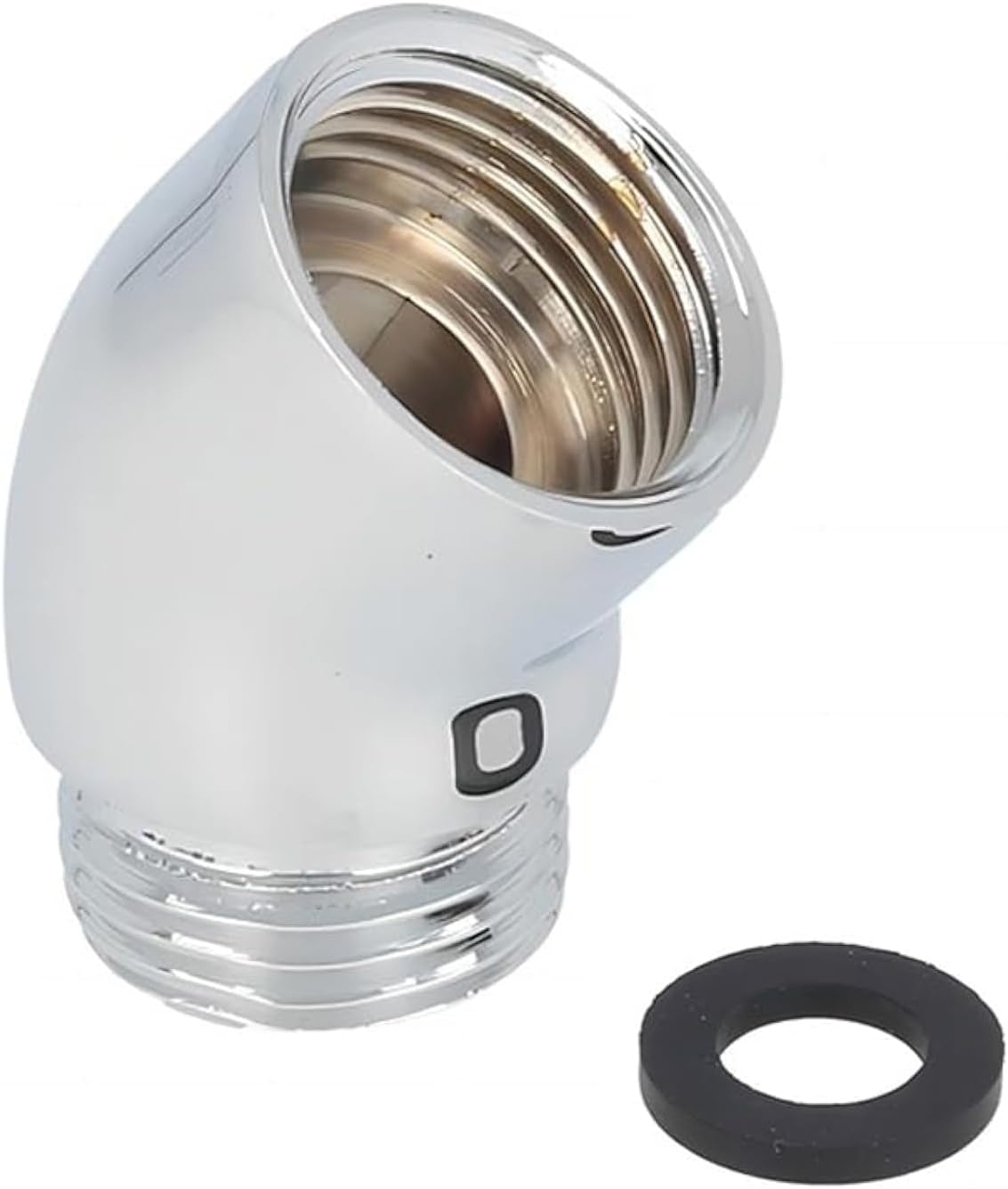 Shower Head Adapter,Solid Brass 135 Degree Shower Elbow Adapter,G1/2" Showers Head Extension Arm Connector (Chrome) (unspinable)