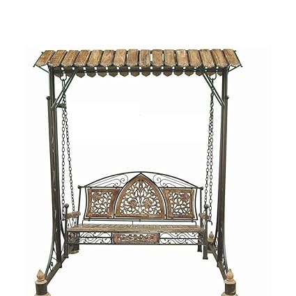 Furniture Hub Solid Wood & Iron Garden, Balcony Swing Hammock, Jhula, Cardle | Swing Indoor Outdoor Jhula for Home with Stand 250 kg Capacity (Iron Swing)