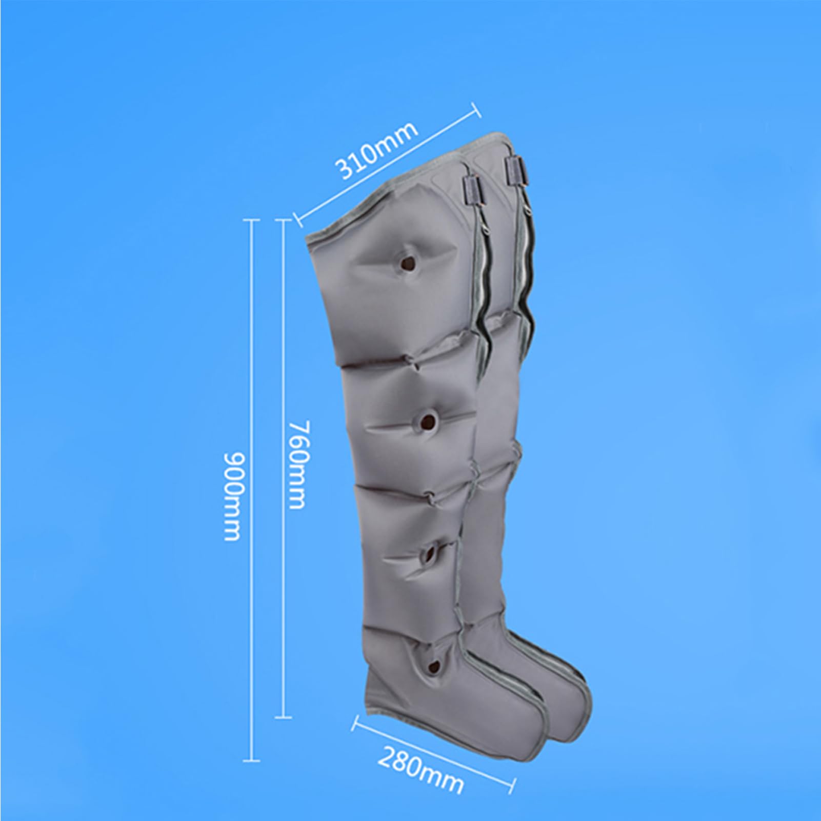 Massaggiatore a compressione d'aria per gambe traspirante a 4 cavità, massaggiatore pneumatico a pressione regolabile per circolazione, linfedema, gonfiore, rilassamento, sollievo dal dolore, drenagg