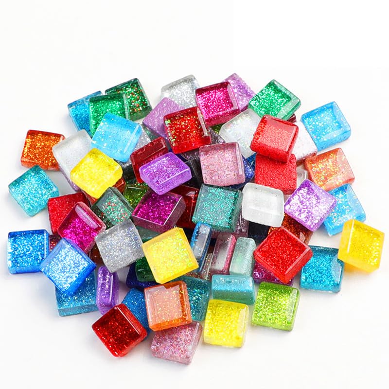 Mosaïque en verre à paillettes 100g 10mm pour activité manuelle et collage