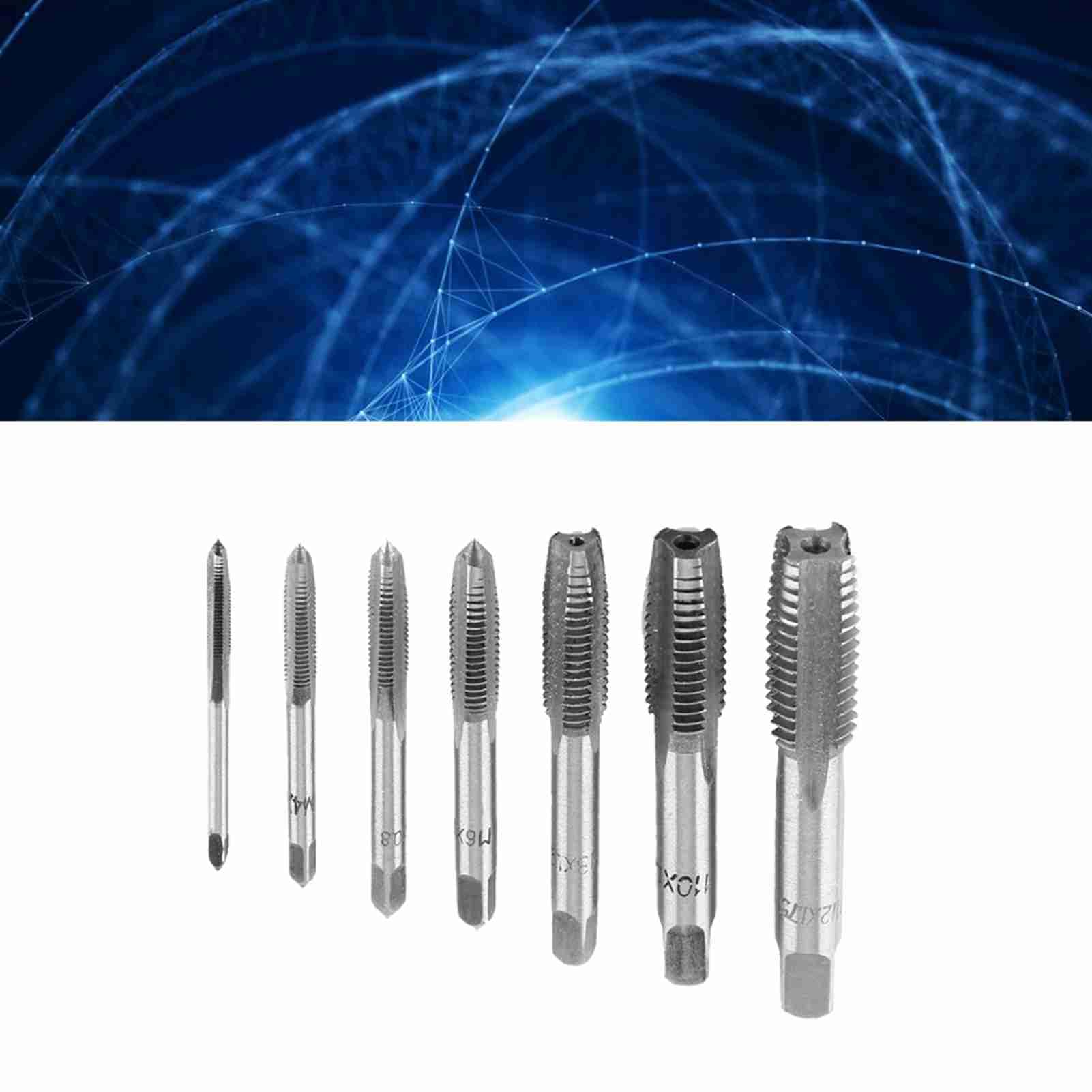7 stks Lager Staal Metrische Schroef Draad Tap Machine Draad Metrische Plug Tap Boor Set Hoge Snelheid Staal Tap Set