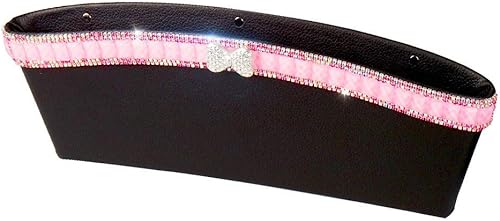 eing Organizador de bolsillo lateral brillante con lazo, para llenar el asiento del automóvil, caja de almacenamiento de espacio, soporte para