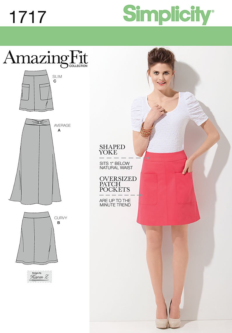 Jupe femme tailles 14–22 Simplicity 1717.r5 patron couture grande taille