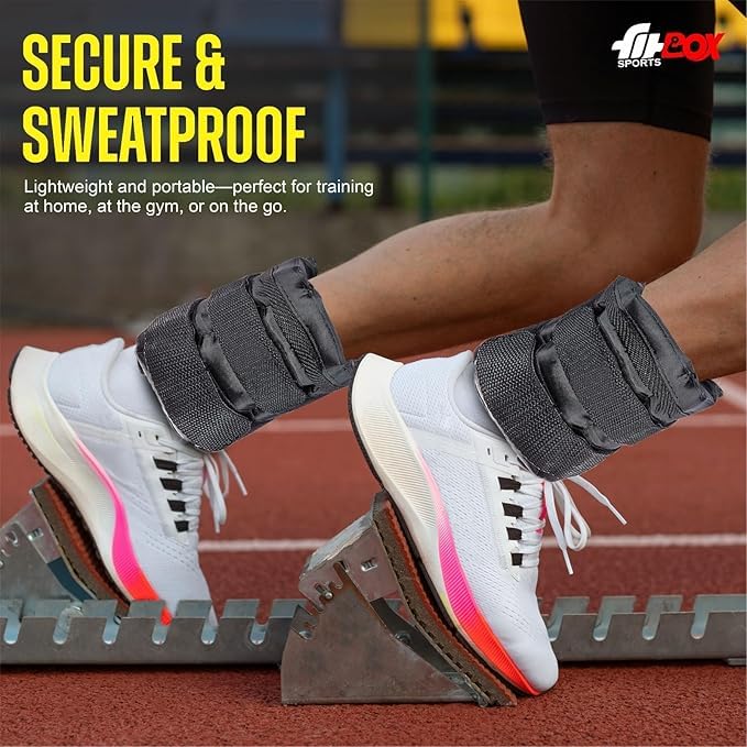 Image of FitBox Sports Adustable Ankle Weight With Removable 5 Weight Bags for Training, Running, Boxing, Jogging, Cycling