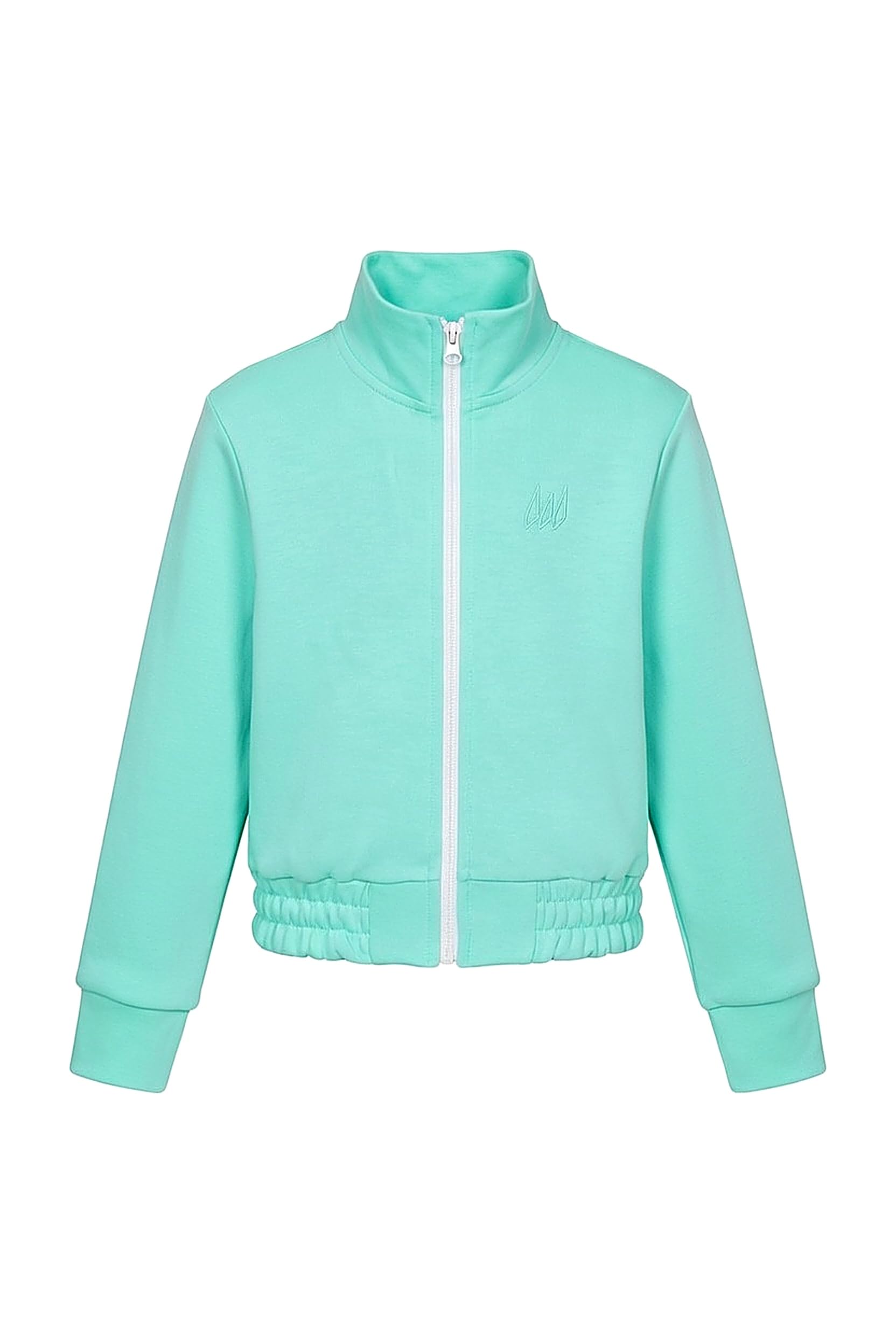 Chaqueta de chándal para niña, con cremallera, color azul Tiffany, para gimnasia, danza, gimnasio y ocio, de algodón