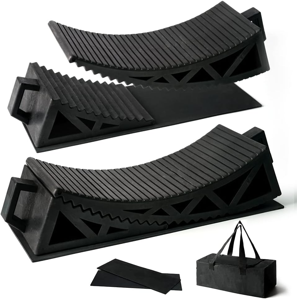 Xprite Camper Leveler Kit for Nylon with 30% Glass-Fiber Material Up to 66,000 lbs, Upgrade RV Leveling with Heavy Duty Built-in Handles with Two Rubbe Mats and Carry Bag : Automotive