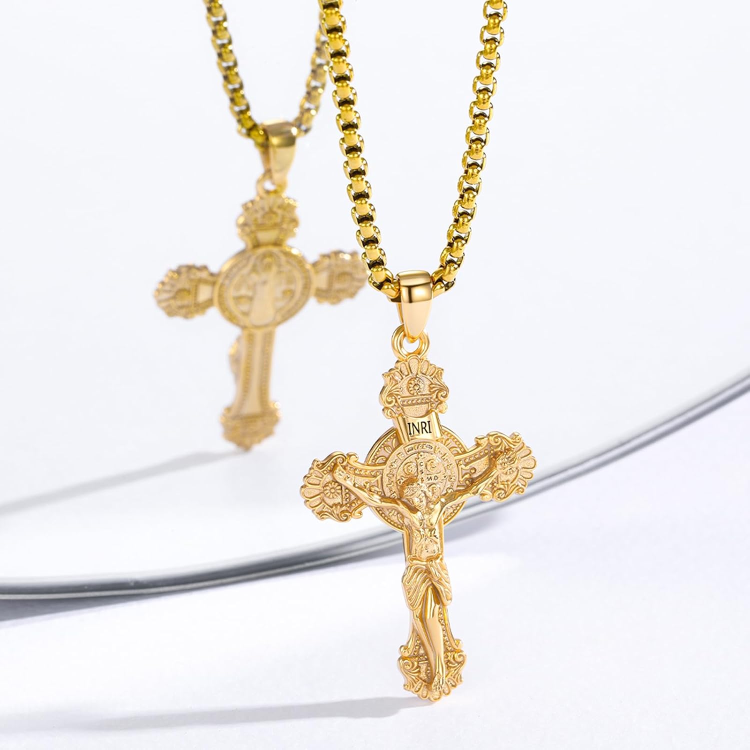 925 Sterling Silver Patron Saint Necklace Amulet Protection Pendant Religion Jewelry for Men Women With Stainless Steel Chain and Gifts Box