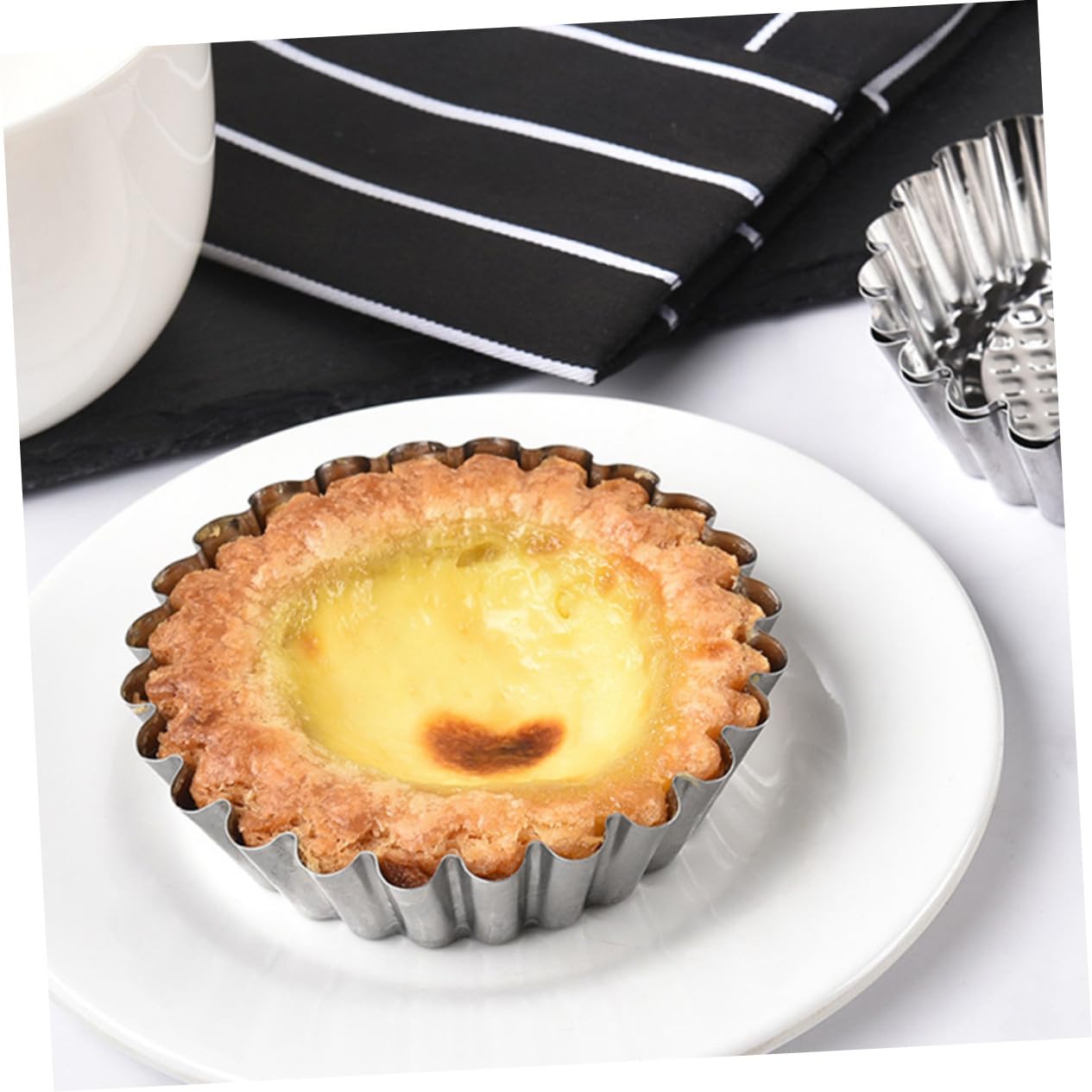 15 Piezas Molde Para Tarta De Huevo De Panadería Molde De Acero Inoxidable Para Tartas Horneadas Para Repostería Huevo Para y Muffins