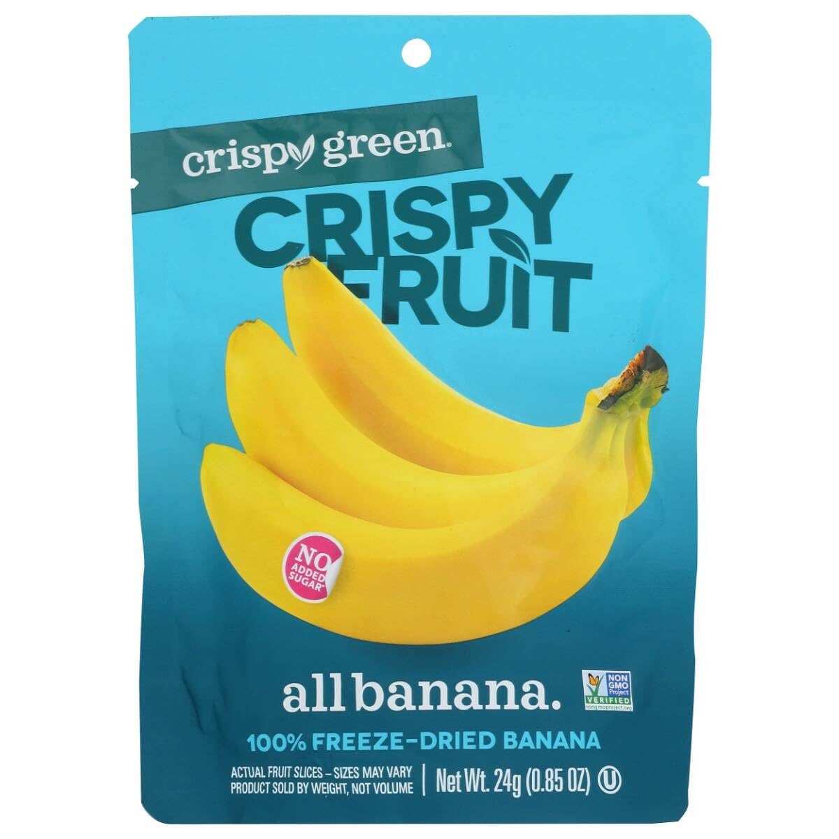 Crispy Green 406399 0.85 oz Banana Dried Single-Serve Snack- Pack of 12