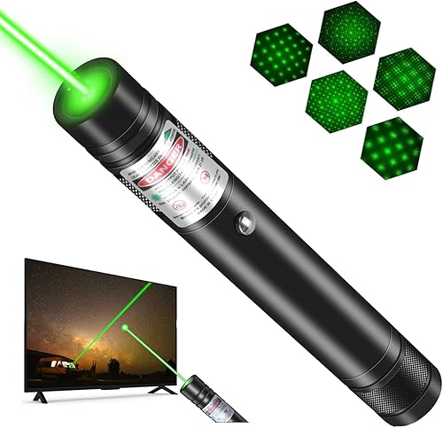 Puntero láser de largo alcance 10000 pies de haz visible, puntero láser verde recargable USB de alta potencia para presentaciones