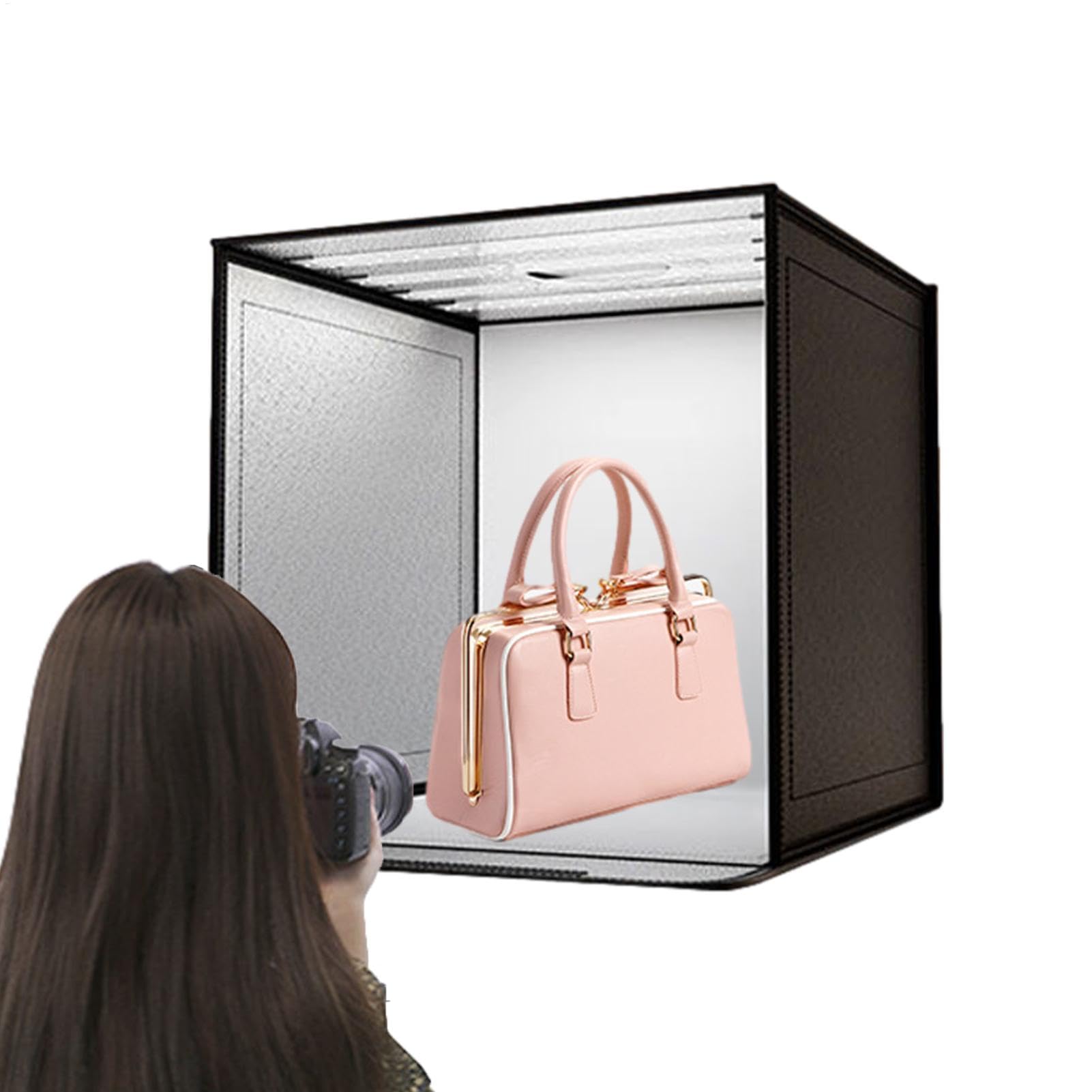 Fotografie-Lichtzelt, Fotostudio, Faltkabine, LED, beleuchtet, tragbares Fotoset mit heller Beleuchtung für Schmuck, Kosmetik, kleine Gegenstände, Porträts