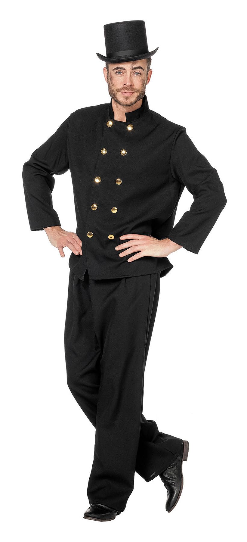 WILBERS & WILBERS 5718 Men's Chimney Sweep Costume Classic Set with Jacket and Trousers, Black Uniform for Carnival
