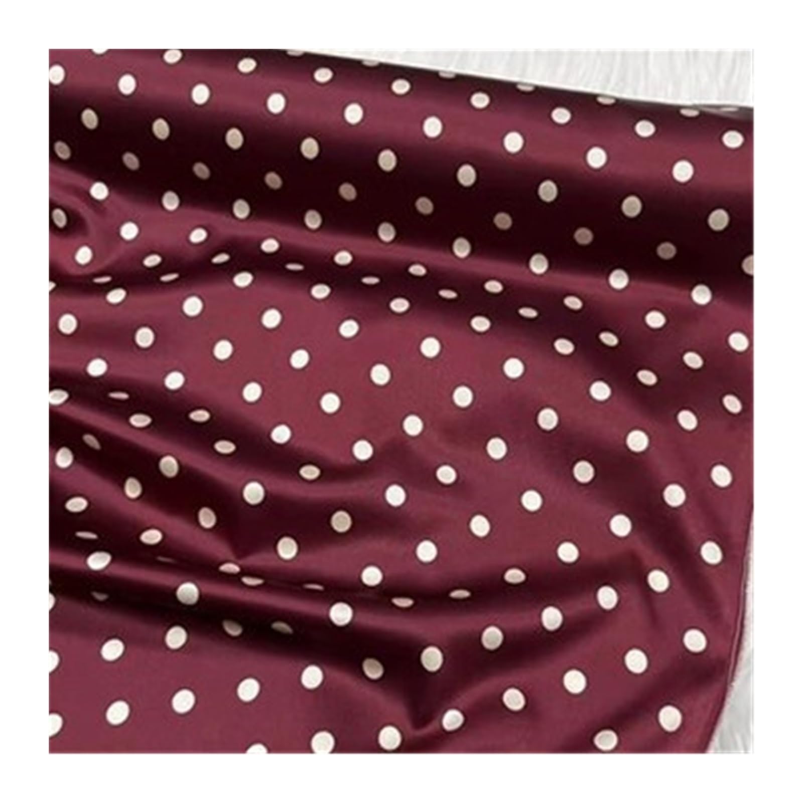 Polka Dot Printed Silk Stretch Satin Fabric Multicolor 1 Meter(Color7)