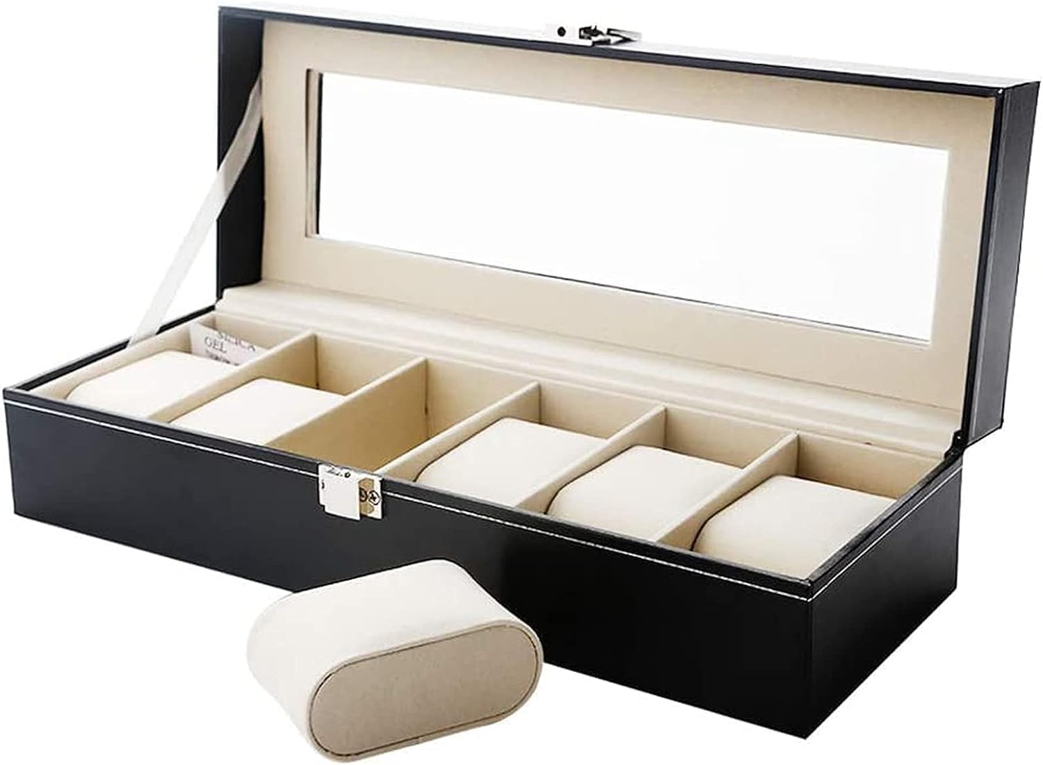 Clefairy 6 Slot Leather Watch Box Display Case Organizer Glass Jewelry Storage Watch Case, Mens Watches Storage, Large Watch Holders, Men and Women Watch Display Stand (B0CJBVX7R7) Amazon Price History, Amazon Price Tracker