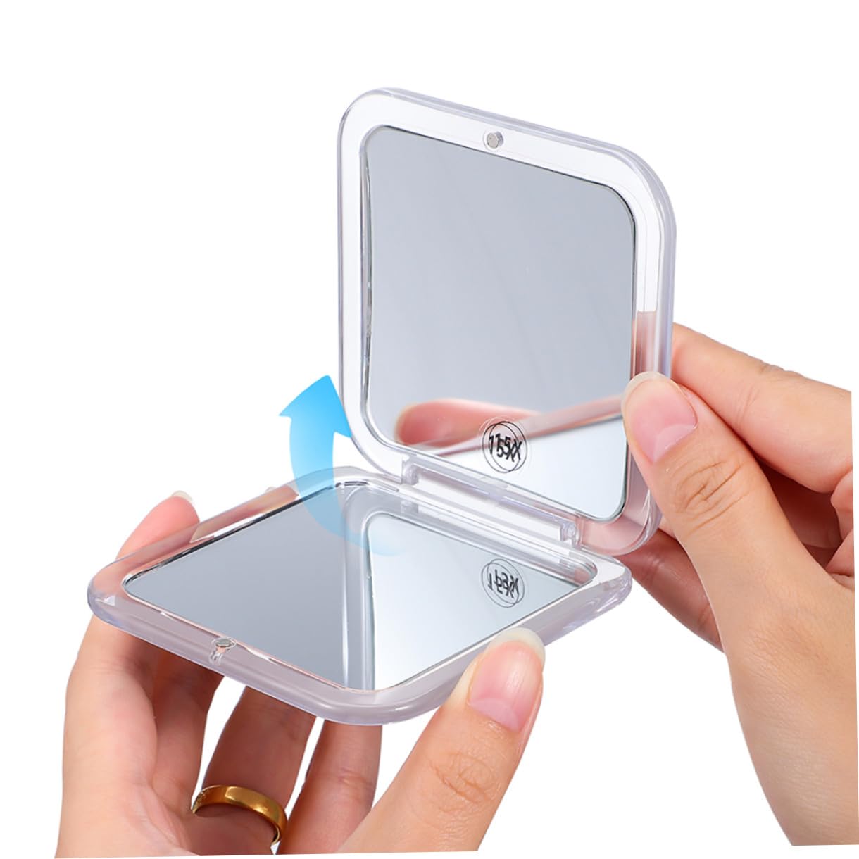 FRCOLOR 2pezzi Specchio Compatto Portatile Lati con Ingrandimento e Mini Specchio Tascabile per Trucco Pieghevole e Compatto per Borsa e Viaggio