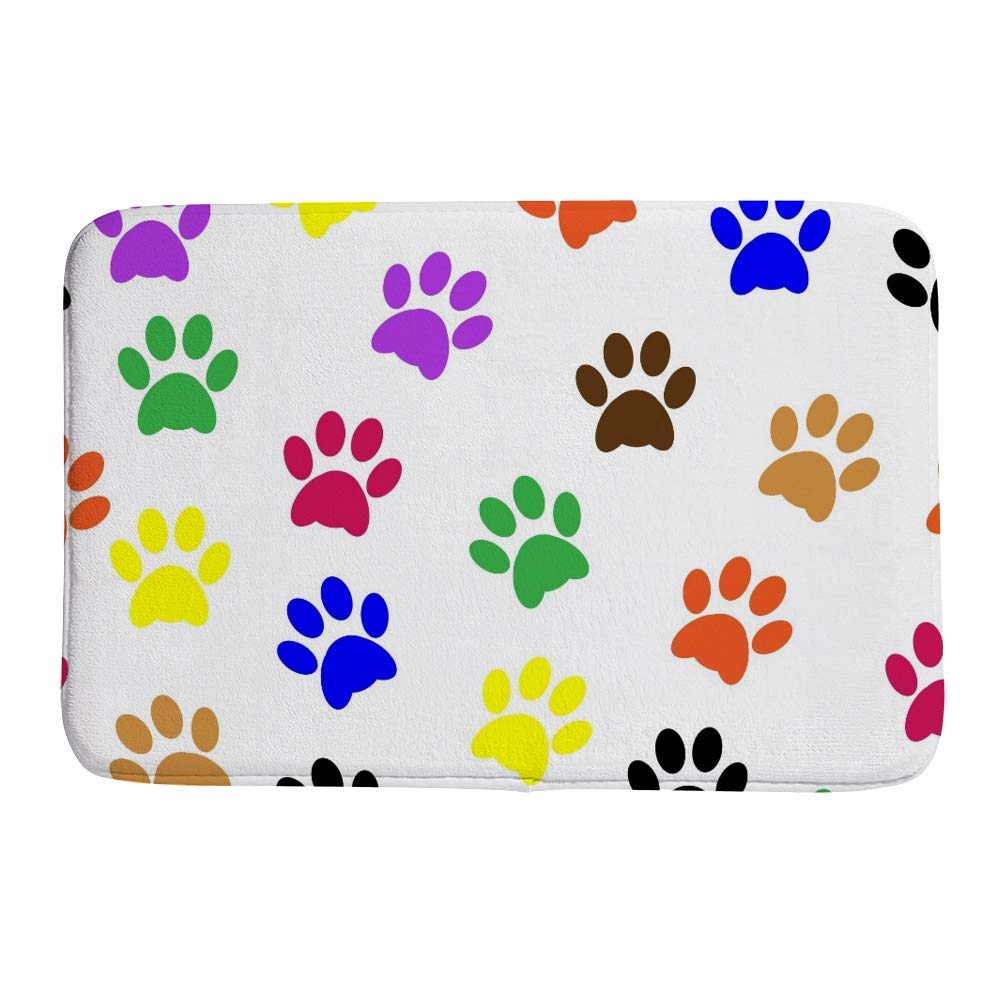Tapis de douche antidérapant lavable en machine avec motifs pattes de chiot mignon