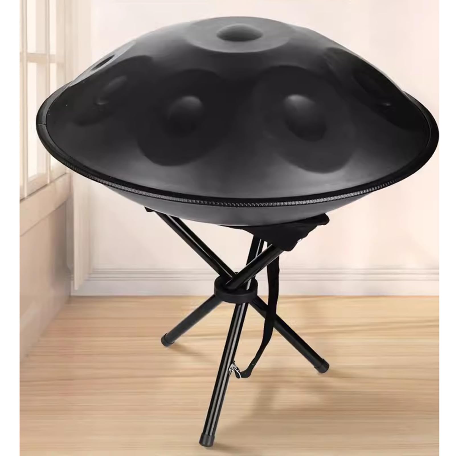 Bęben stalowy, 22 cale, 9 nut/10 nut, zestaw perkusyjny Handpan Tank, instrument perkusyjny D Minor do jogi, medytacji, edukacji muzycznej (czarny, 22 cale, 9 nut)