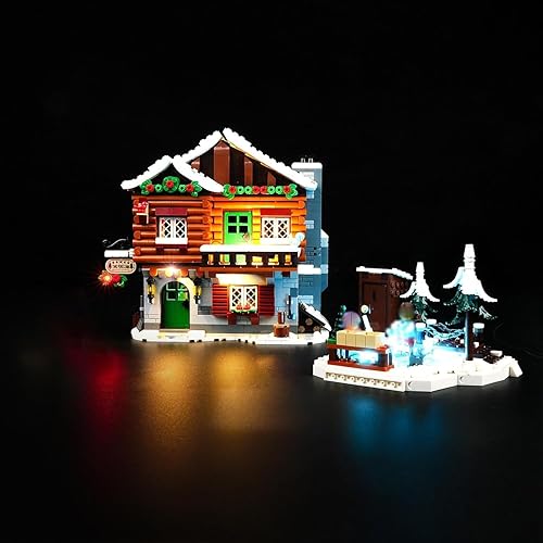 Miniatura 7 de Kit de iluminación LED para Lego Icons Alpine Lodge, luz LED compatible con modelos de bloques de construcción Lego 10325 (versión musical)