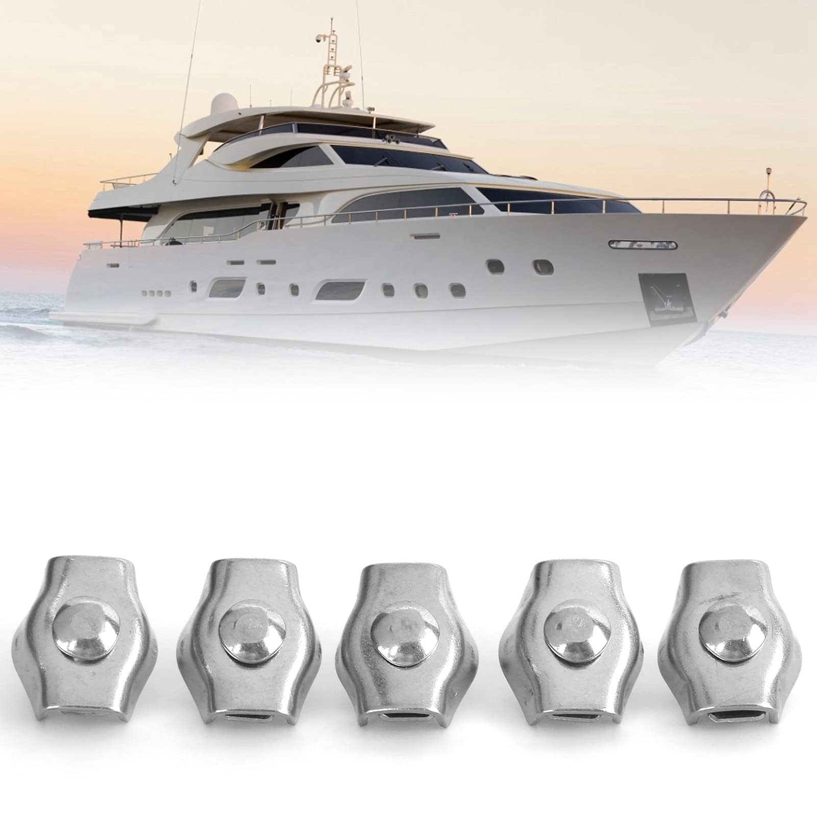 Wire Grip Clip, Fixation Clip Stainless Steel Rope Clamp for Hoisting Machinery for Industry (3MM)