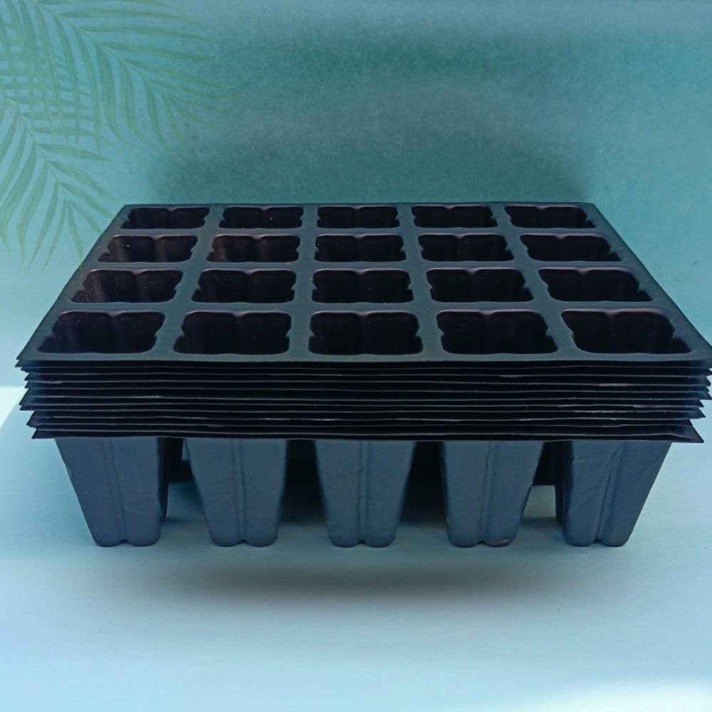 20-Hole Square Seedling Trays for Germination – Durable Reusable Plastic Nursery Trays for Vegetable, Flower & Herb Seedlings – Gardening Trays for Healthy Root Growth (Pack of 10)-image-10