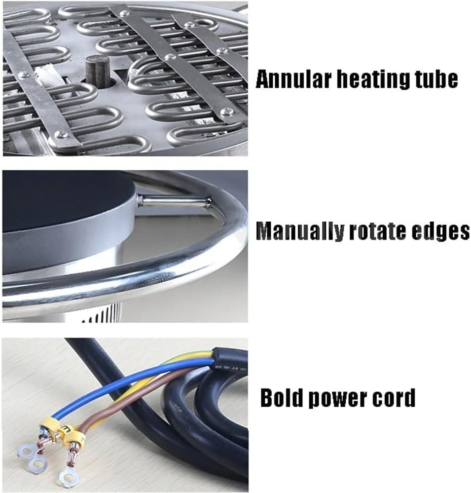 Manual Rotary Pancake Machine, 3000W Electric Hot Plate Table Top Cooking Hob Cooker Hotplate Stove Cast Iron Heating Plate - Portable for Home Kitchen, Camping & Caravan,