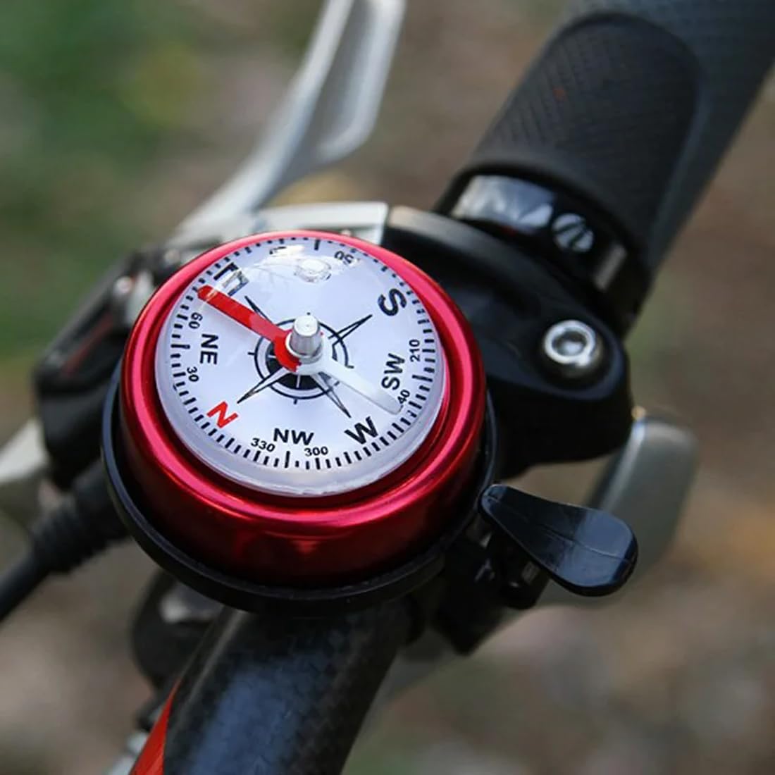 Campanello Bussola Per Bici - Con Montaggio Sul Manubrio, Argento, Per Ciclisti E Escursionisti - Foto 7