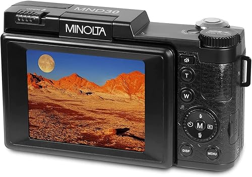 Miniatura 6 de Minolta MND30-BK 30MP 27K Ultra HD 4X Zoom Digital Camera Black Bundle with Deco Photo Point and Shoot Field Bag Camera Case BlackRed