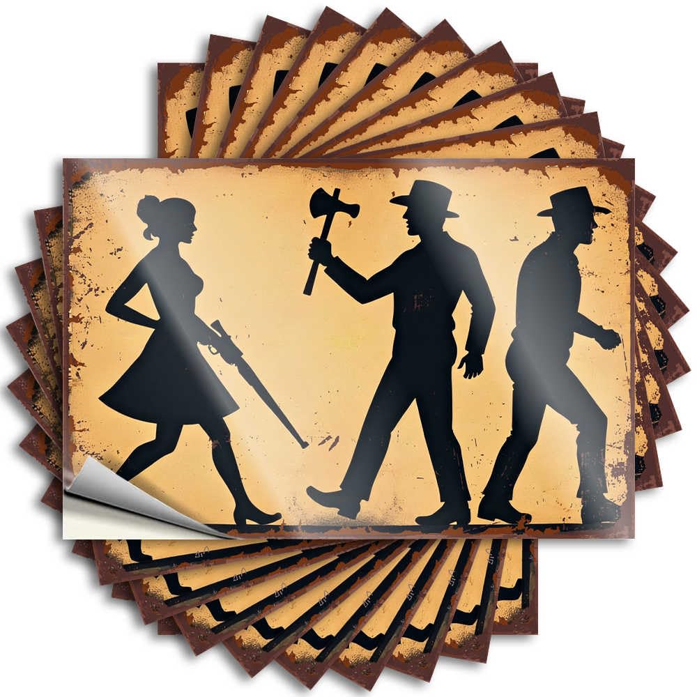 Christmas Cover Bumper | Western Silhouettes: A Tale of Three Figures Aesthetic for Boss Decor(12X18CM)