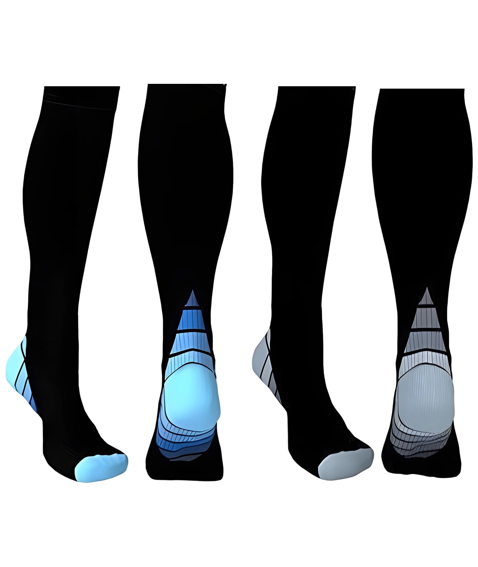 2 Pairs Compression Socks for Women, Ankle Support for Pain Relief, Best Graduated Athletic Fit for Travel, Running, Nurses,Shin Splints, Flight,Maternity