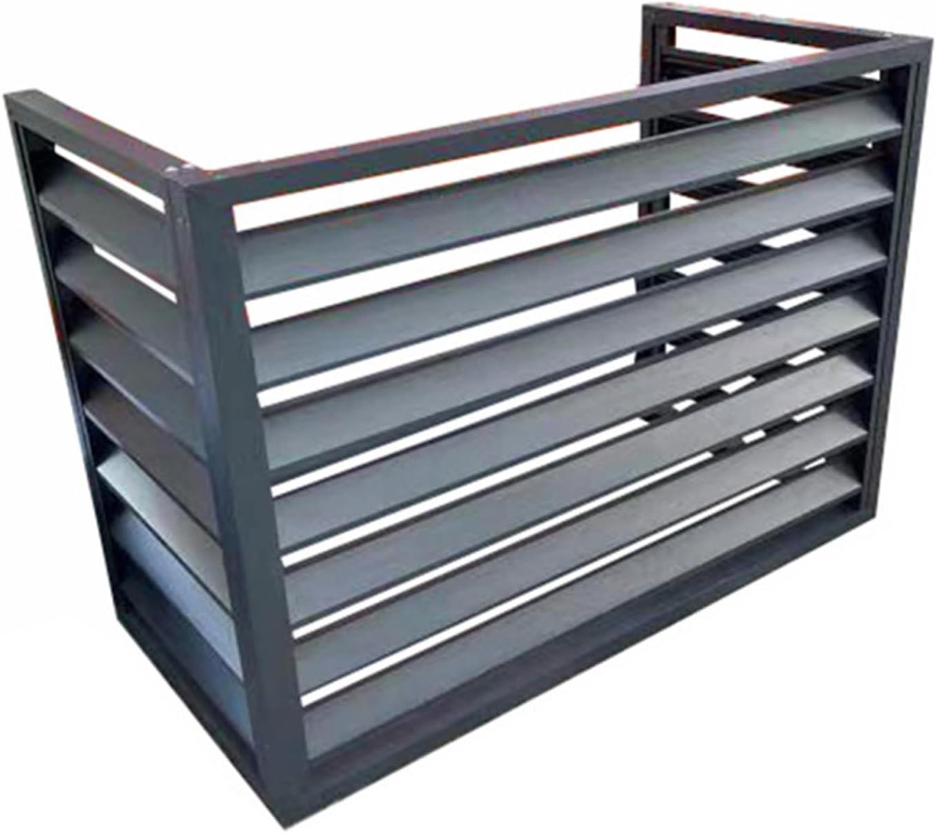 Aluminum Air Conditioner and Heat Pump Cover, 3 Panels Mini Split Air Conditioner Fence Screen for Outside Units, Noise Reduction AC Unit Cover,100x70x50cm, Grey