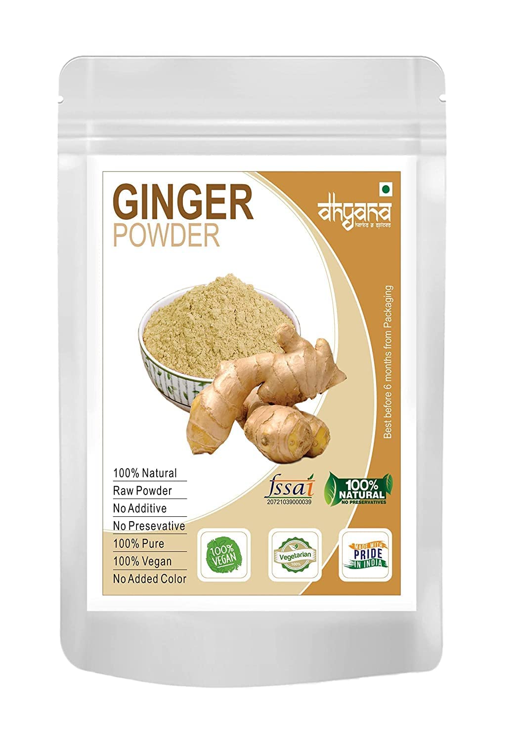 QURA Exim Poudre de gingembre sec 200 g Adrak en poudre