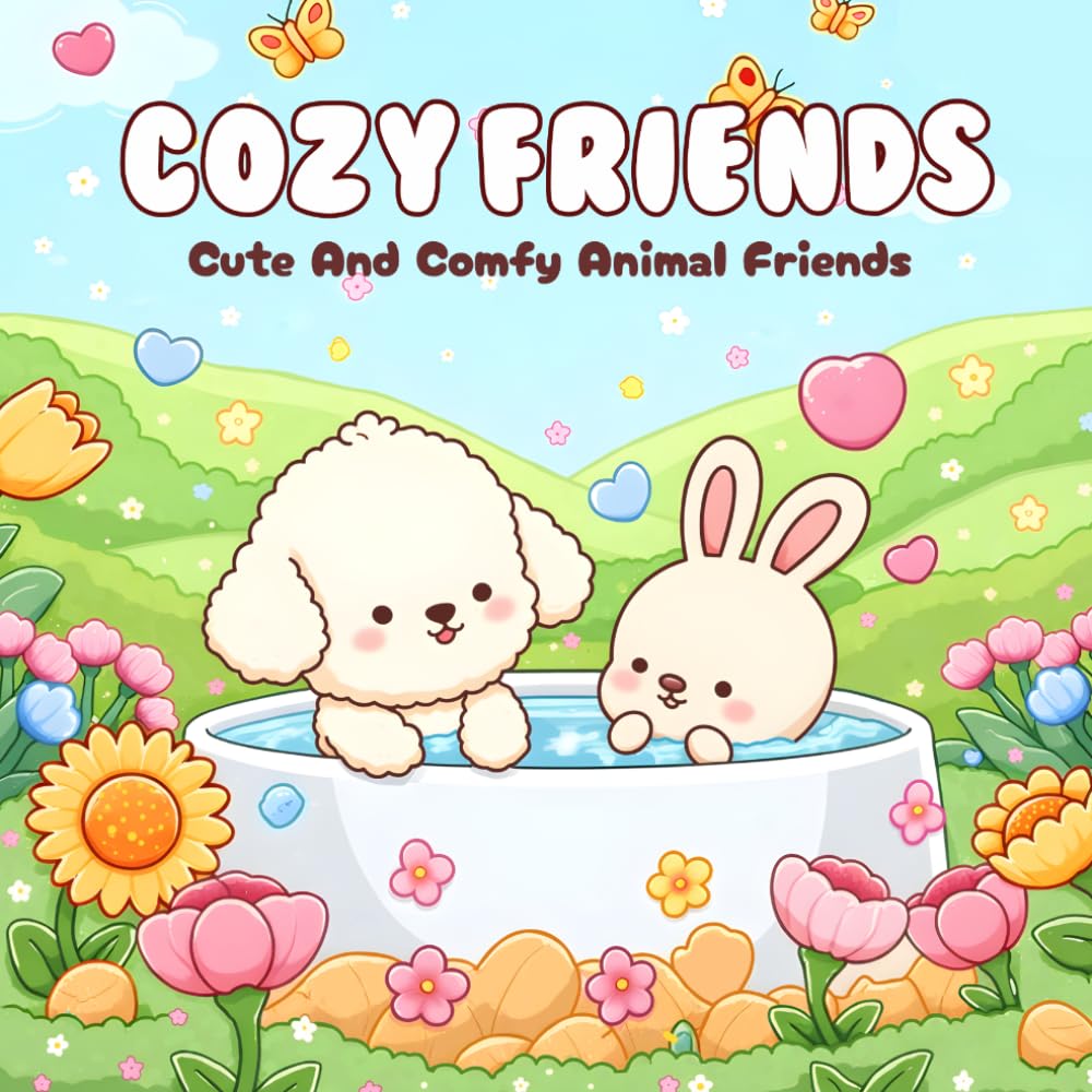 Cozy Friends Coloring Book For Adults and Teens Featuring Super Cute: Cute And Comfy Animal Friends Coloring Book For Adults Designs Bold and Easy with Cozy Scenes and Relaxing Vibes