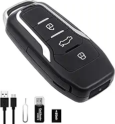 Chave de carro de câmera espiã de 64 GB, 360 minutos de vida útil da bateria, mini câmera oculta com câmera oculta pequena com HD 1080P, câmeras ocultas de vigilância e segurança