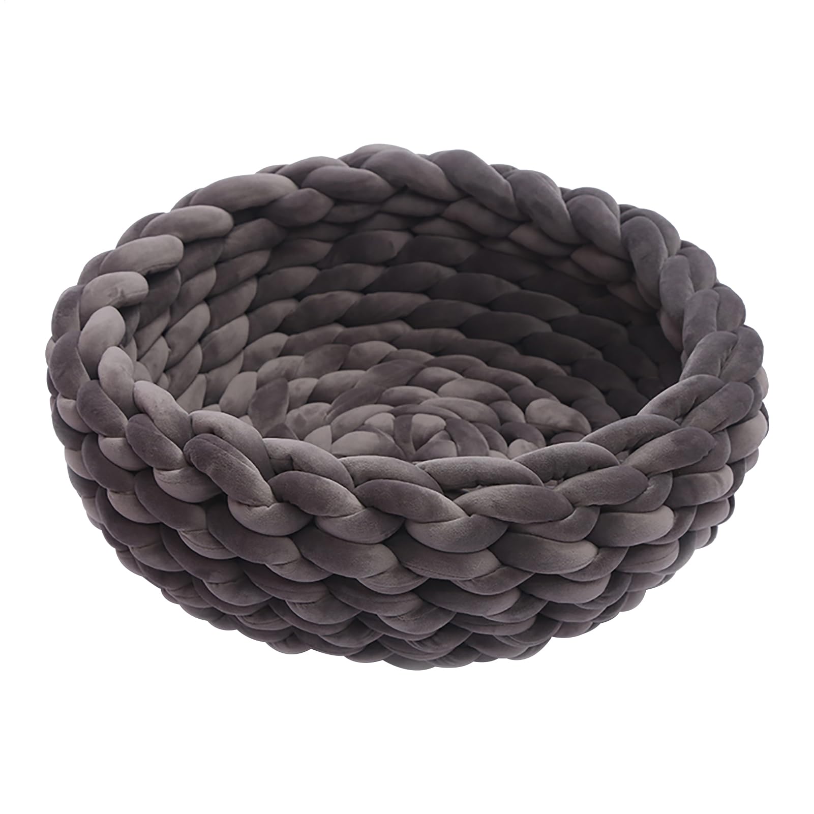 Bocciano Pet Bed - Modern Thick Wire Dog Basket Cotton Cat Basket for Indoor Use | Singglo Handmade Round Animal Pod,Plush for Dogs to Mag