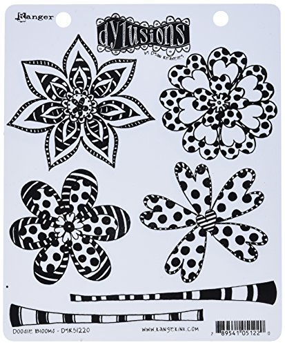 Ranger Doodle Blooms Cling Stamps-Set di timbri