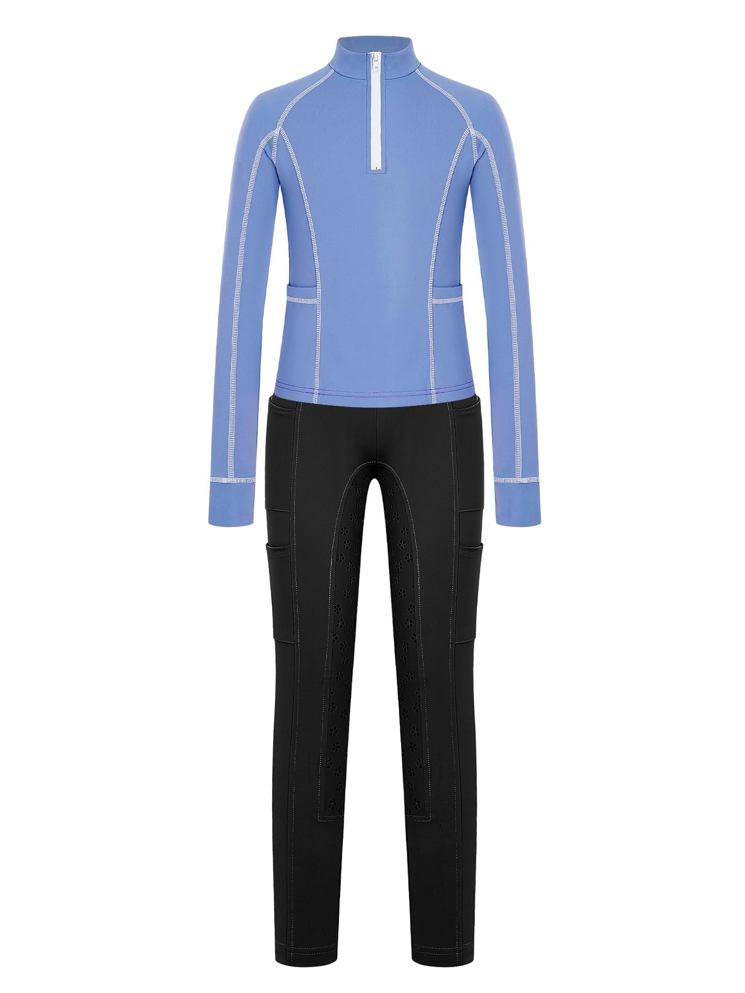 MSemis Top Y Pantalones Cortos Gimnasia Artística Niña Mallas De Entrenamiento Ecuestre Leggings Equitación