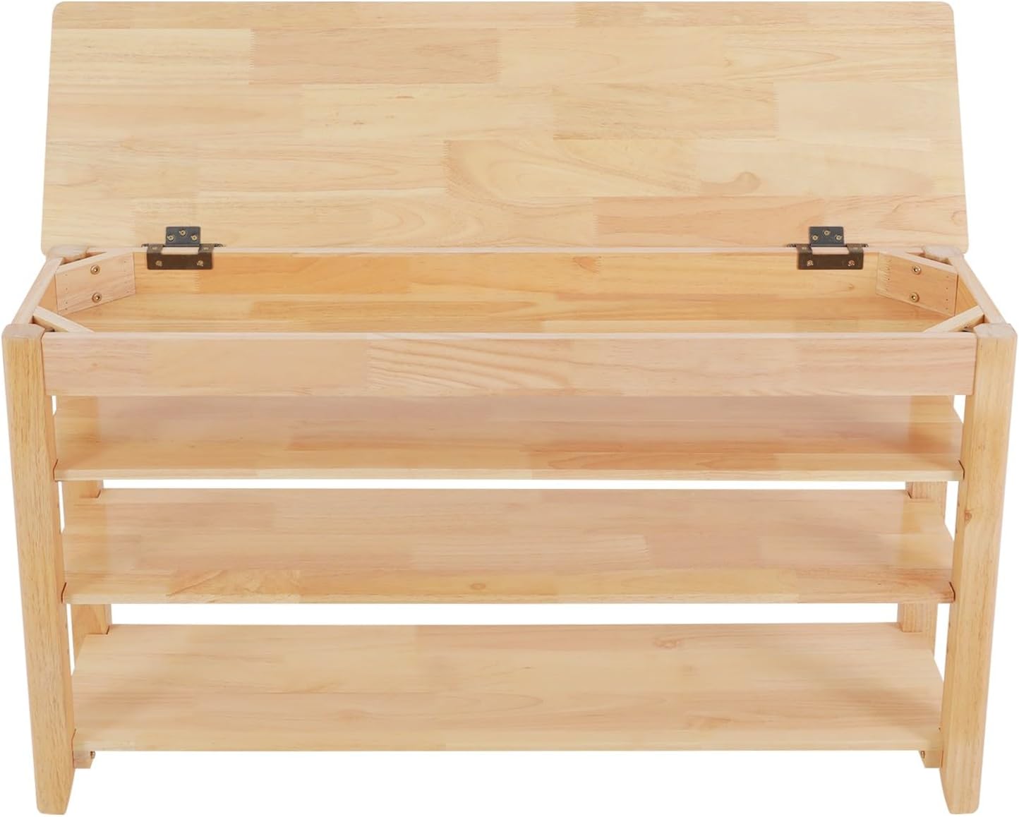 Bamboo Shoe Rack Bench, 3 Tier Sturdy Shoe Bench, Wooden Footwear Organizer, Entryway Storage Organizer, Holds Up to 308.65lbs, for Front Door Entrance, Bedroom, Living Room, 39.3*11.81*22.04in