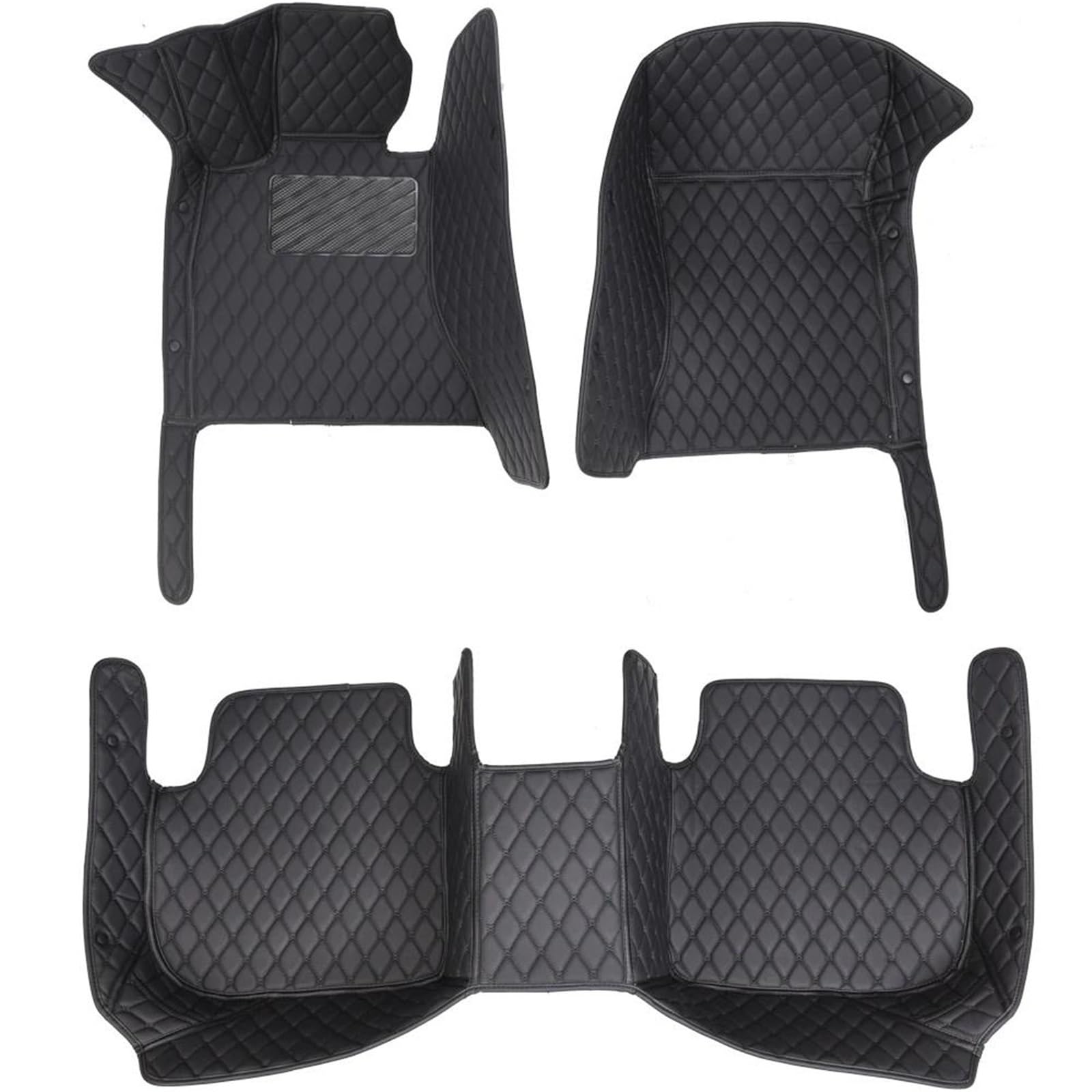 Tapis de sol en cuir pour VW Touareg 7L 2002-2005 protection complète noir bleu