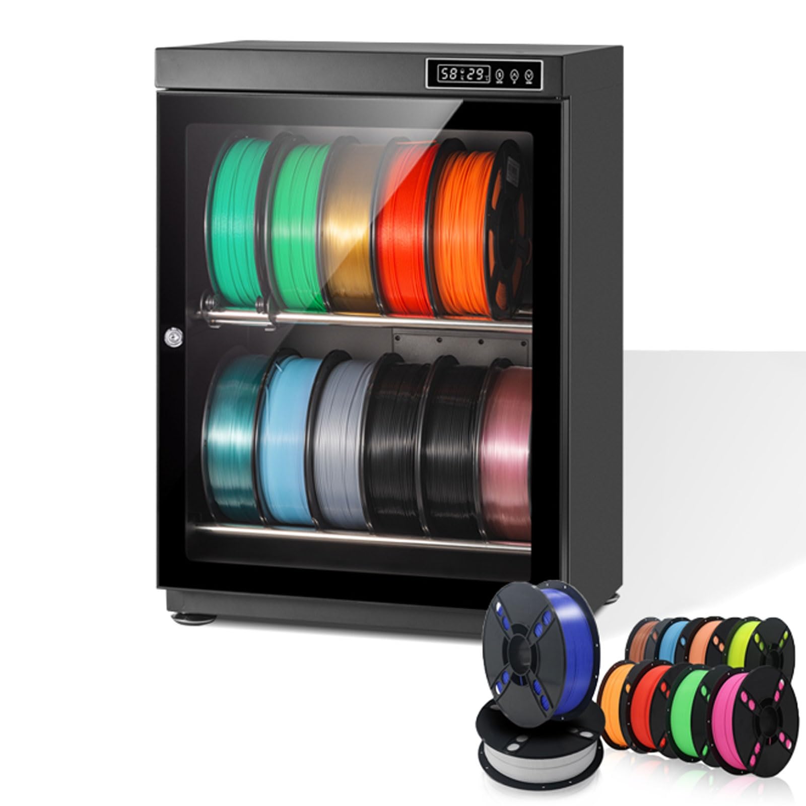 Suszarka do filamentów do drukarek 3D, suszarka do filamentów 10-12 szpul, 1 kg, 70-litrowa, odporna na wilgoć skrzynia do przechowywania filamentów,do nylonu, PLA, PETG, ABS, TPU, PA