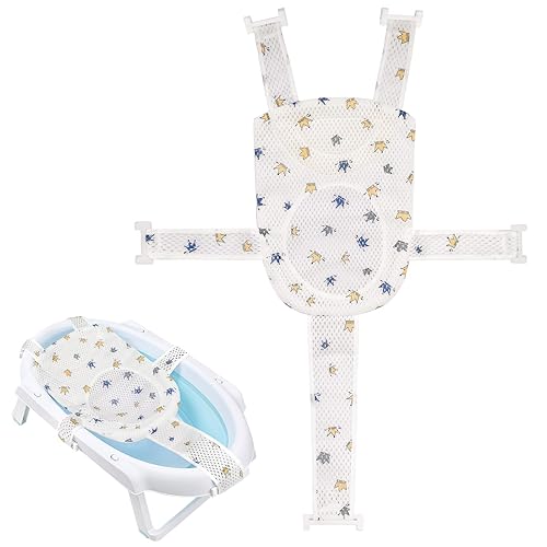 Miniatura 8 de Colorlife Asiento de Baño para Bebé con Malla de Apoyo, Cojín de Apoyo para Baño Infantil, Cómodo Ajustable Antideslizante de Tres Puntos para Baño
