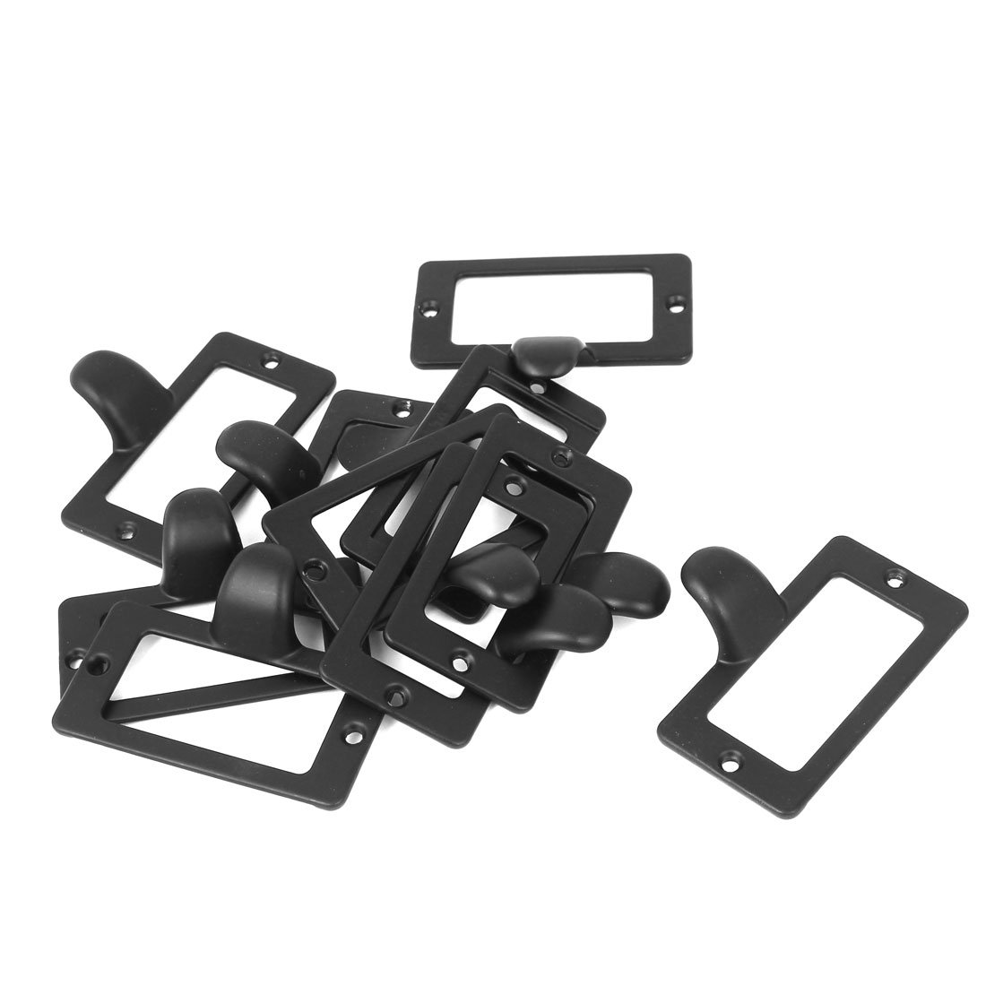 Uxcell Black Sourcingmap Label Holder Pull Handles, Vintage Label Frame Drawer Knobs For Cabinet Cupboard, 59X31mm 10Pcs