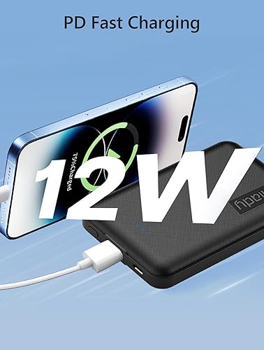 Miniatura 3 de Miady Paquete de 2 mini cargadores portátiles de 5000 mAh, salida USB-C de 5 V 2.4 A, cargador de batería rápida para viajes, batería pequeña,