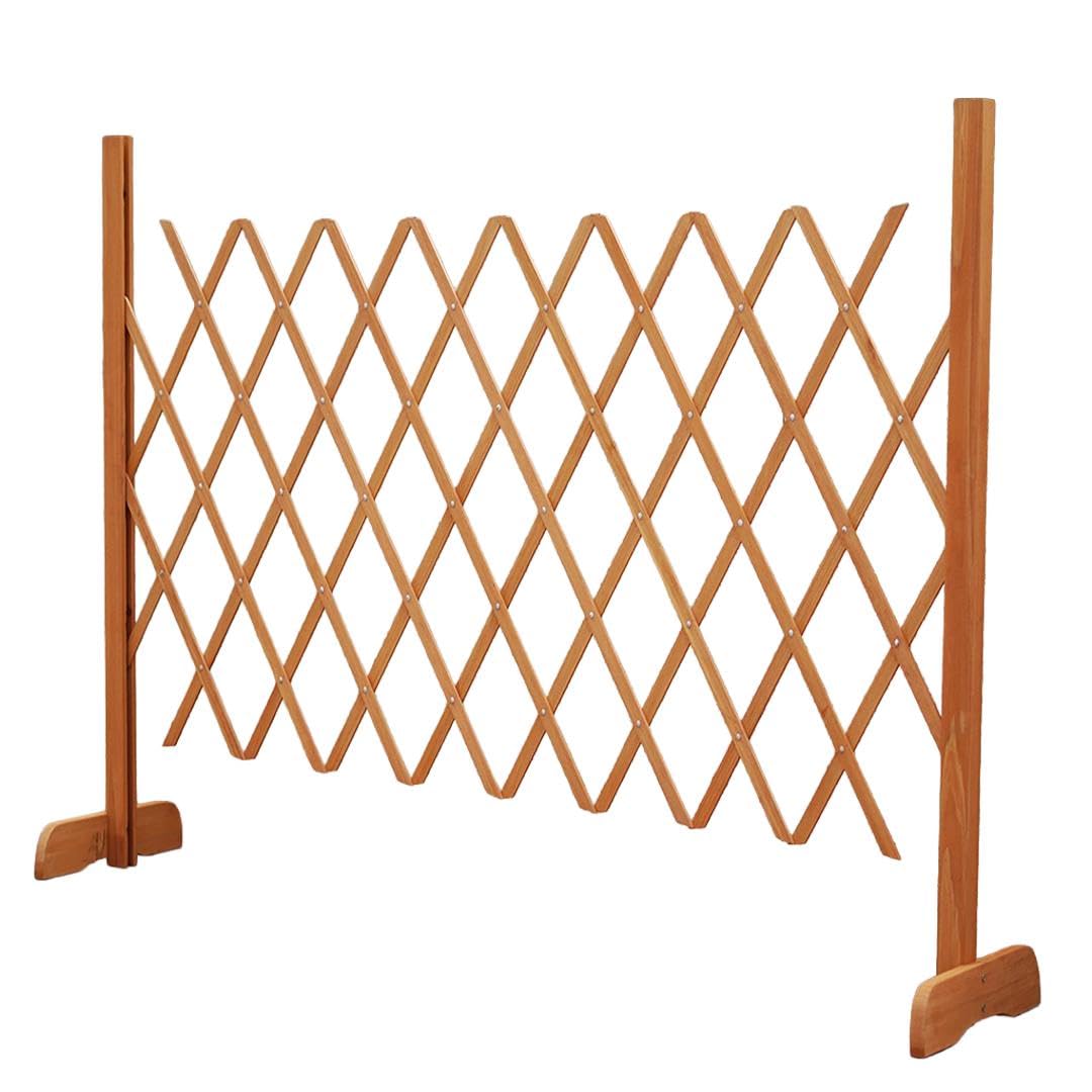 Gr8 Garden Expanding Wood Fence - Freestanding Screen Trellis - Brown - 85cm High