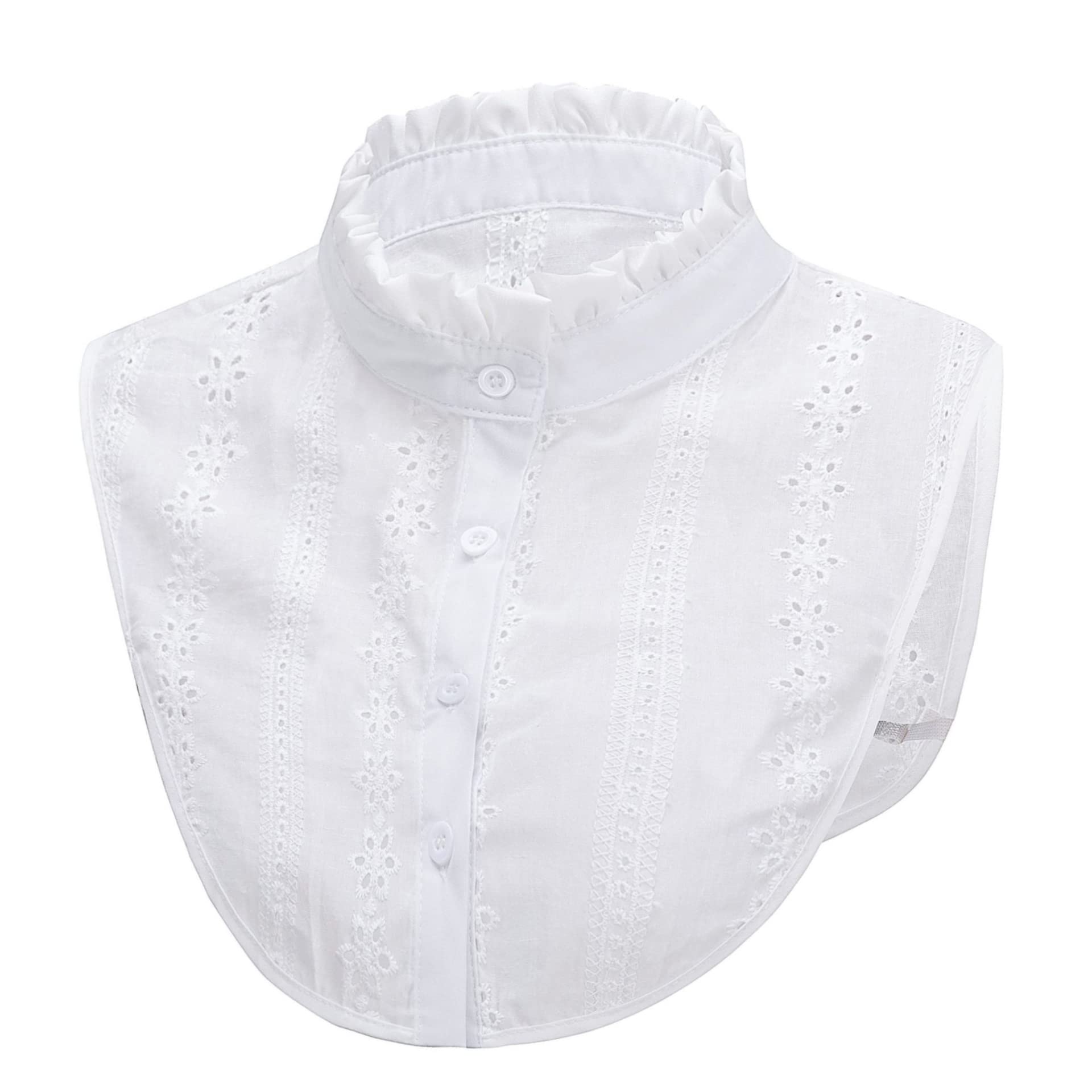 SUZALA Abnehmbarer Halbhemd Hälfte Shirt, Krageneinsatz Hälfte Shirt Falscher Halbe Hemdbluse Dickey Kragen für Blusenkleider, Pullover, Hoddies