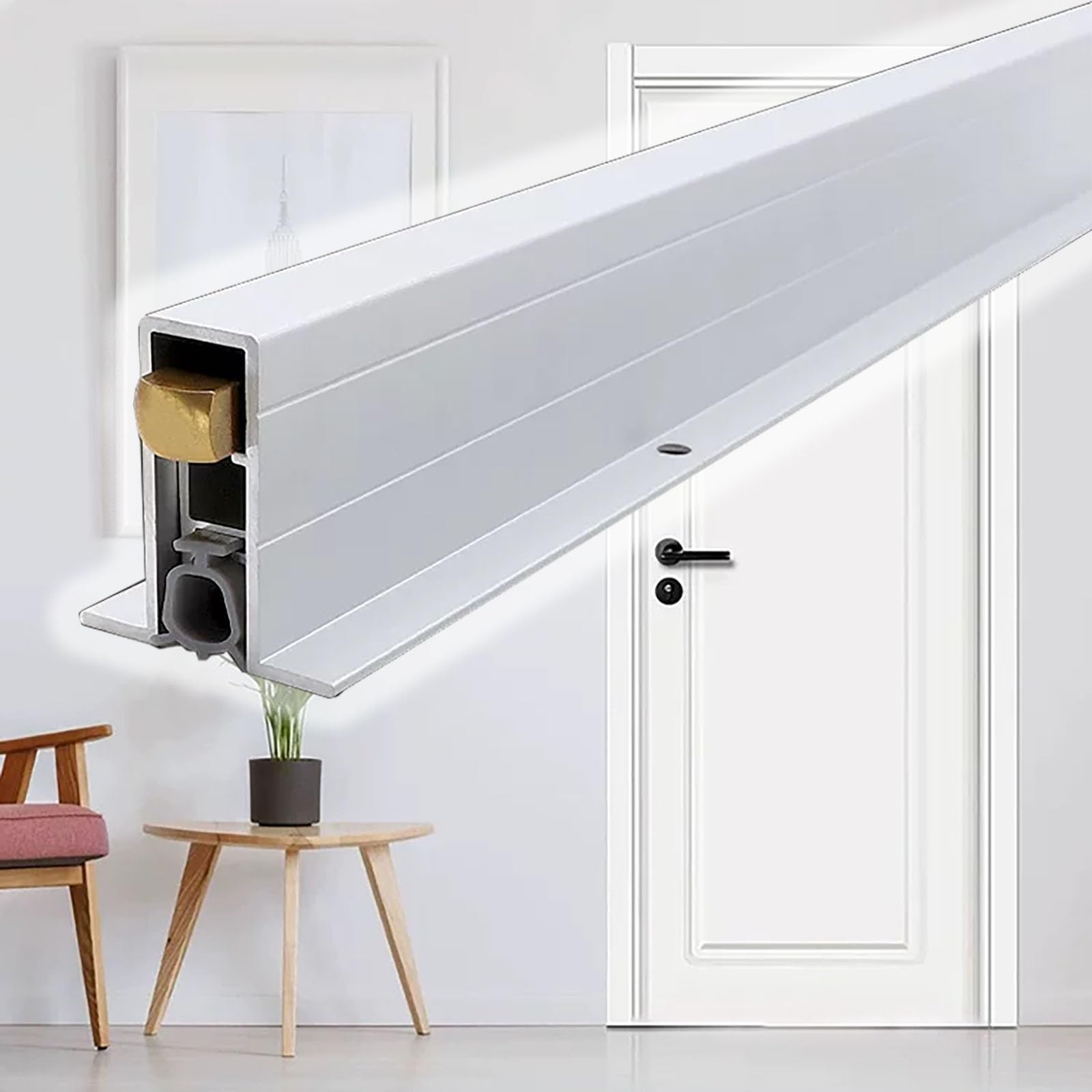 Barrido de puerta oculto empotrado de aluminio premium para aislamiento acústico