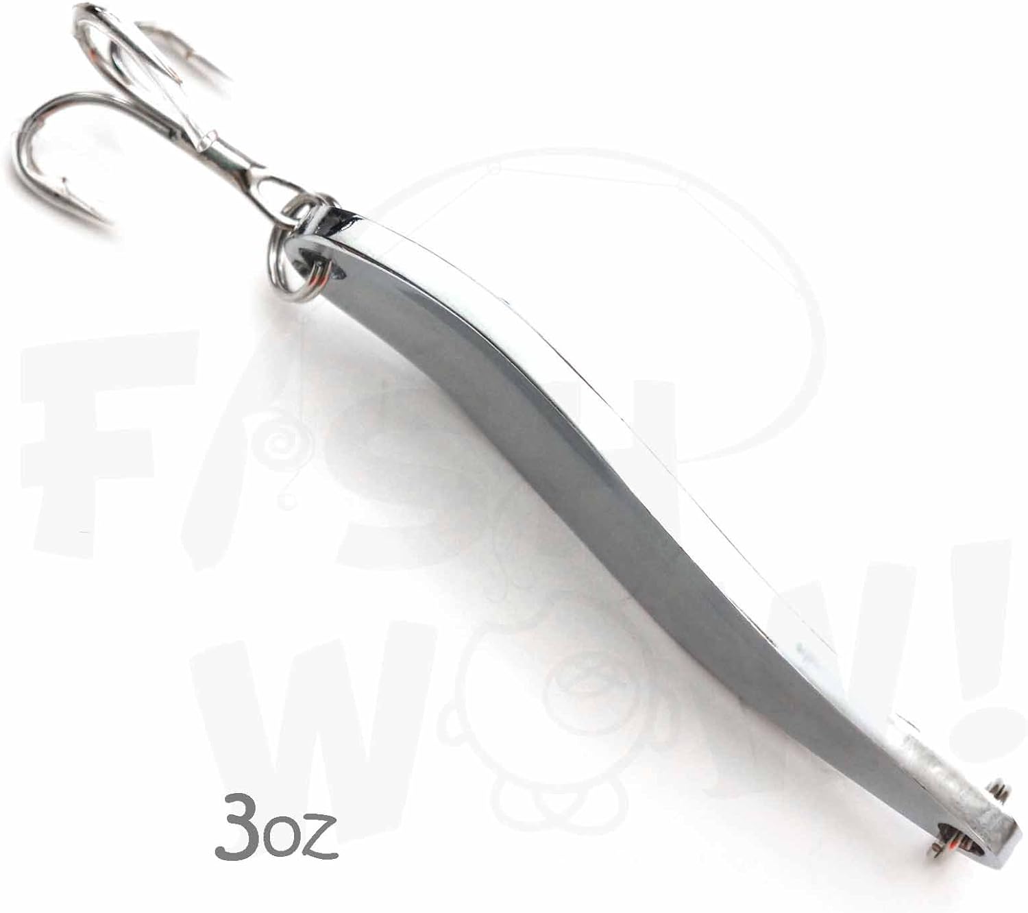 4pcs Fish WOW!® 3oz Fishing Spoon with a Treble Hook 85g Fish Jigging Casting Lure Baits - 2 Colors