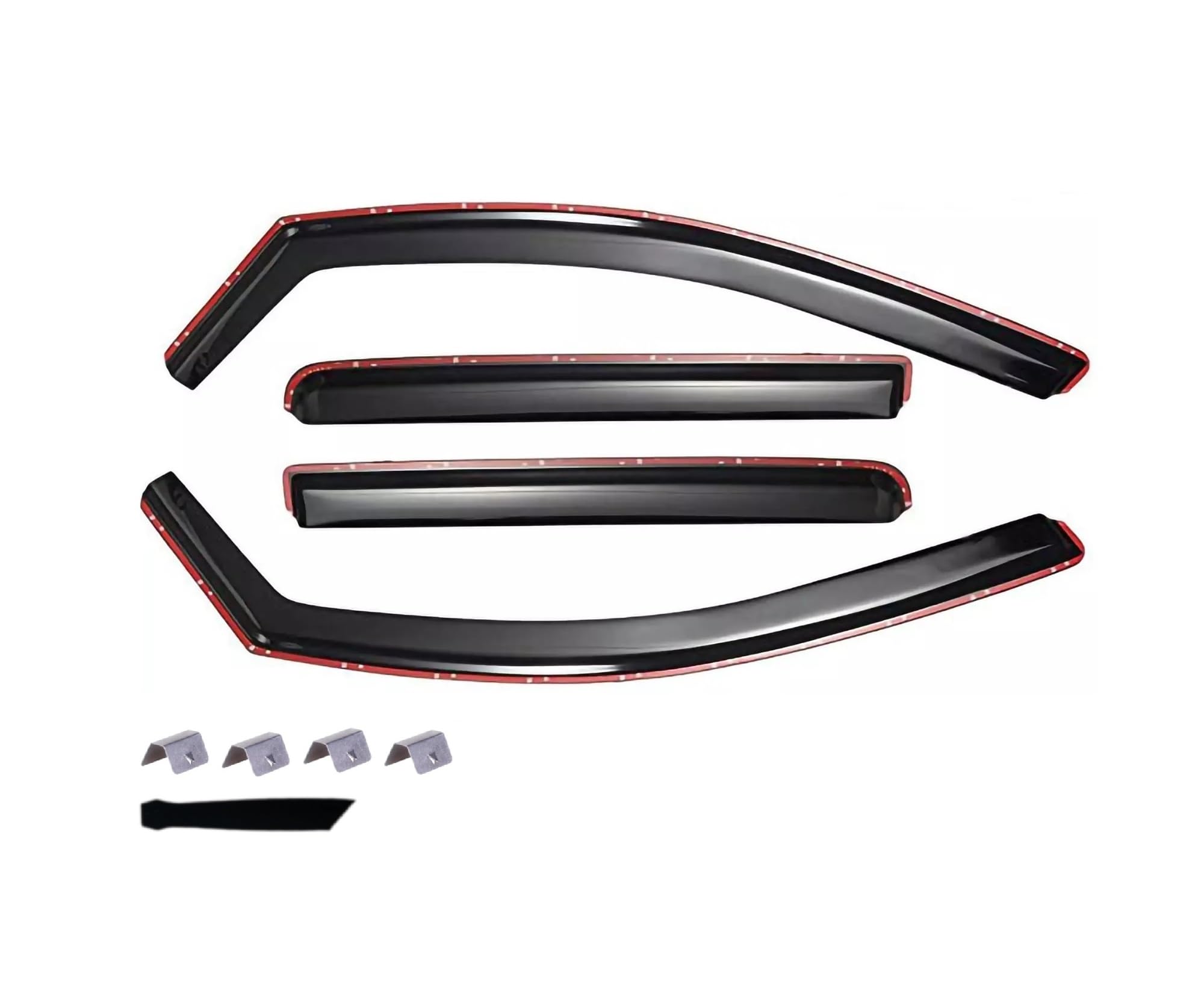 Kit 4 Deflettori Aria Nero Fumé Trasparento Antivento per Finestrini Laterali Anteriori e Posteriori Compatibile con Hyundai IX35 Tucson 2010-2015