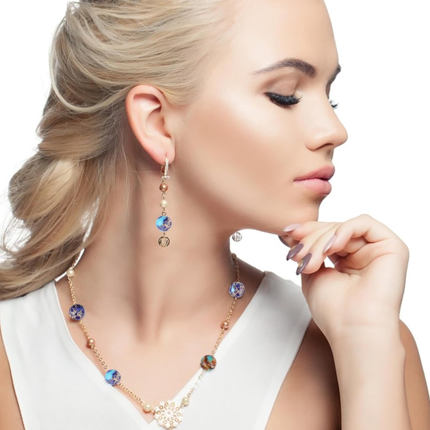 47Pcs 8MM Imperial Sea Sediment Gemstone Beads Natural Round Stone Beads Jasper Beads for Jewelry Necklace Bracelet Making(Multicolor B) - Image 5