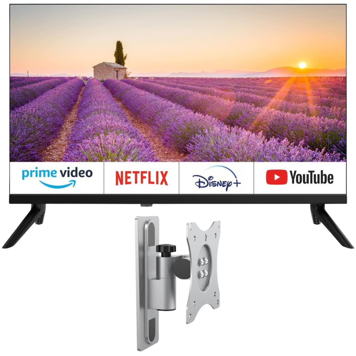 EQUINOXE Pack Téléviseur 22" Smart TV Android Camping-Car + Support TV
